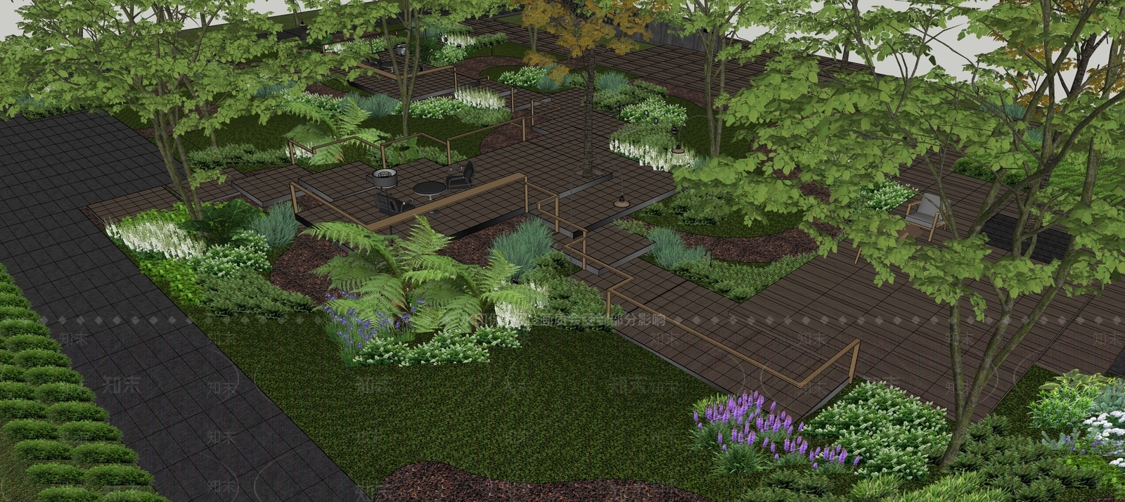 现代景观公园SU模型下载【ID:1175303426】