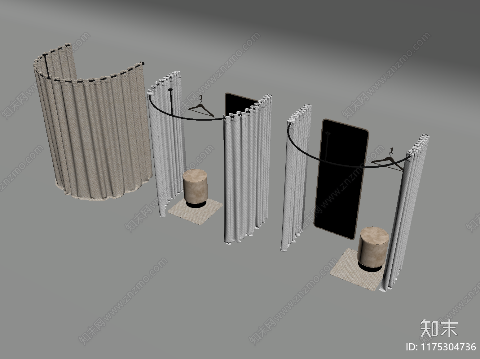 现代更衣室SU模型下载【ID:1175304736】