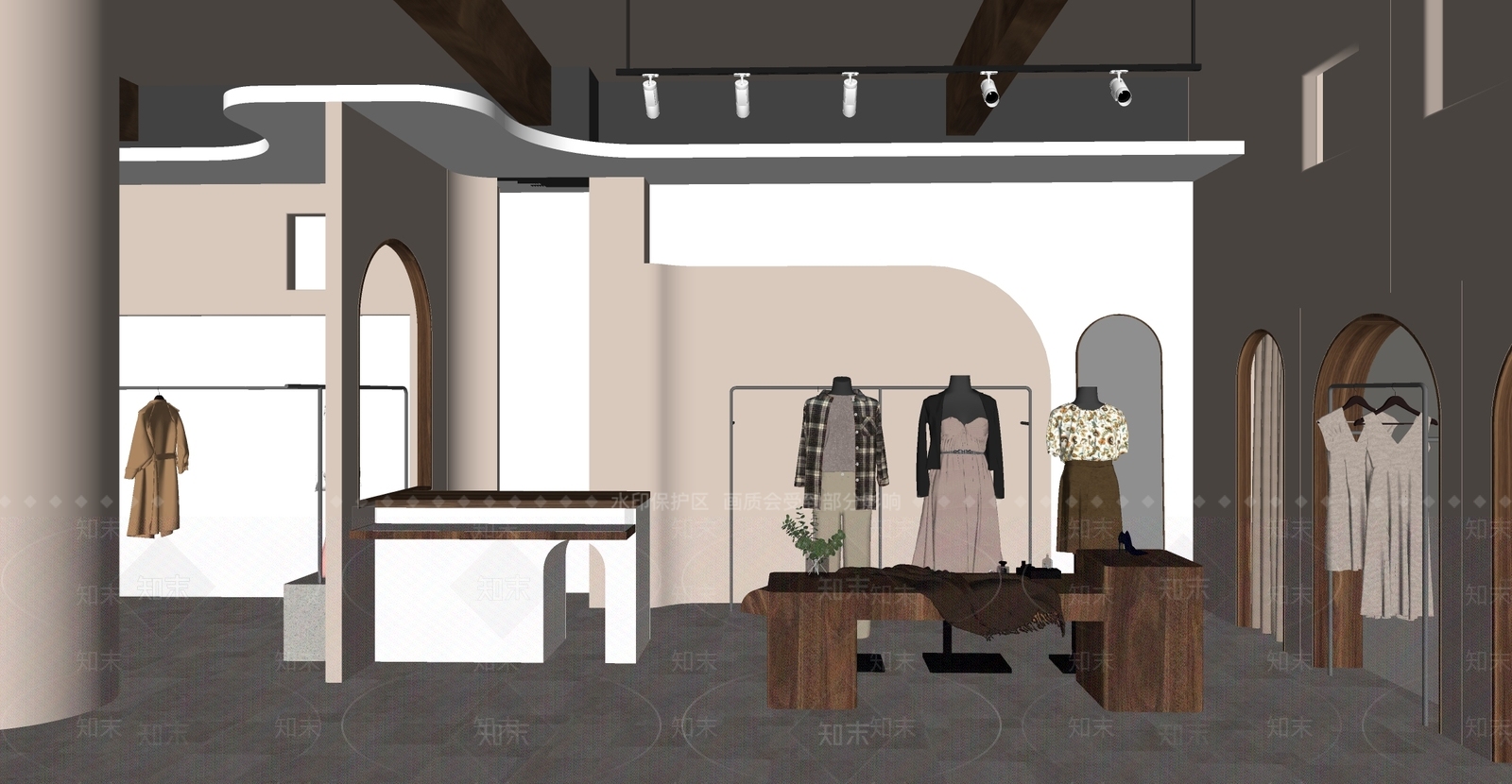 现代服装店SU模型下载【ID:1175309551】