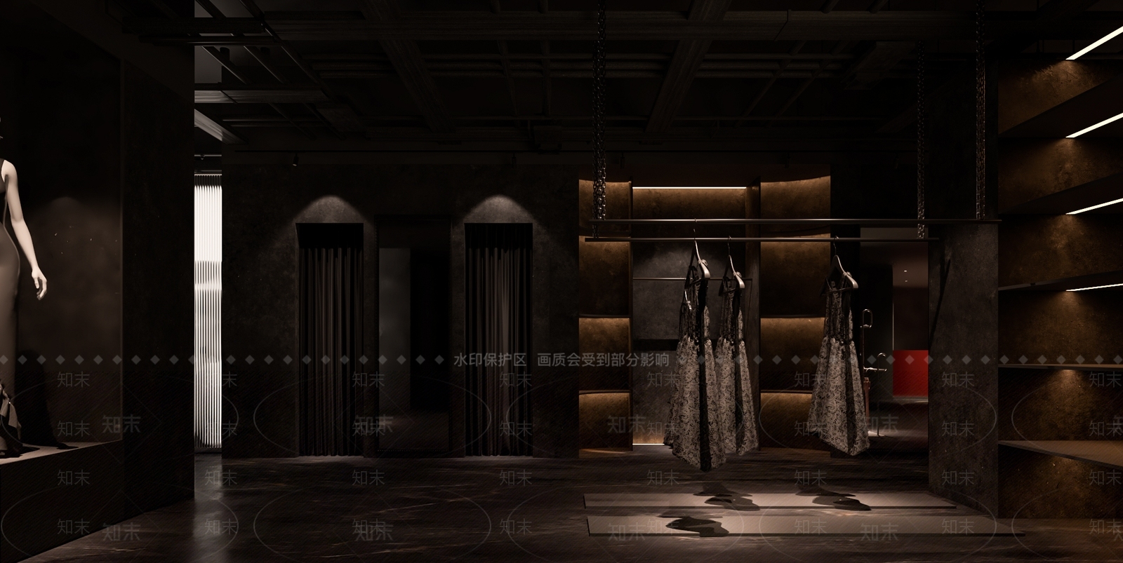 现代服装店3D模型下载【ID:1175322679】