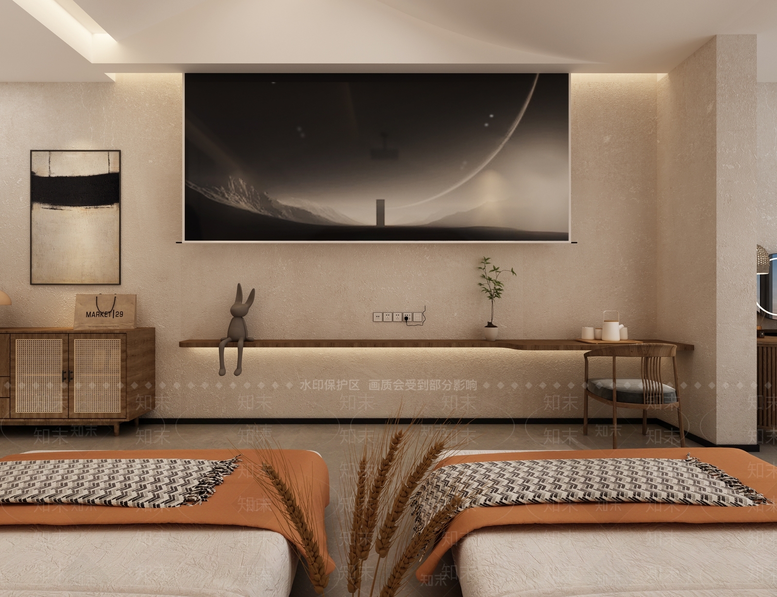 现代新中式民宿3D模型下载【ID:1175312786】