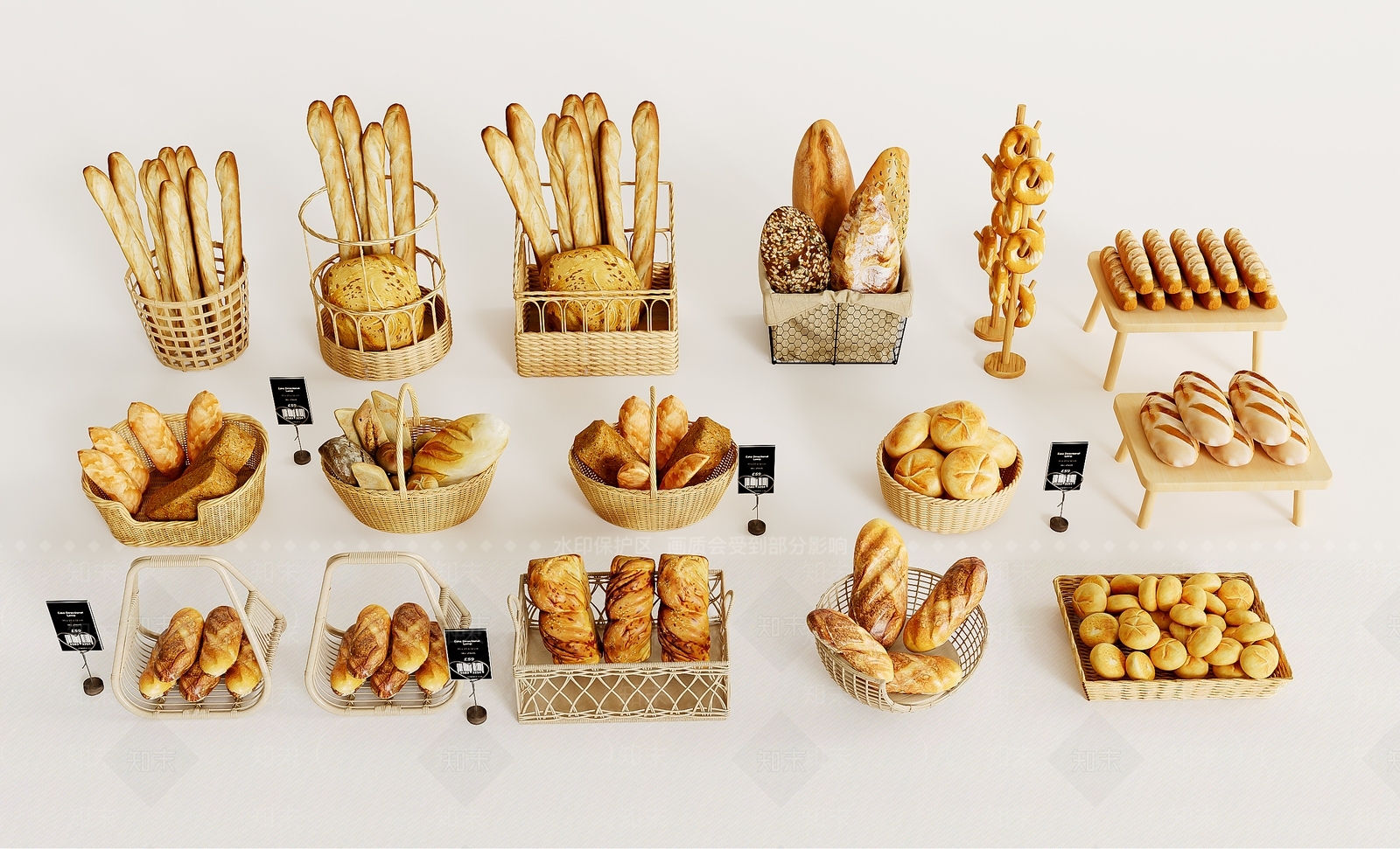 现代甜品面包店3D模型下载【ID:1175314147】