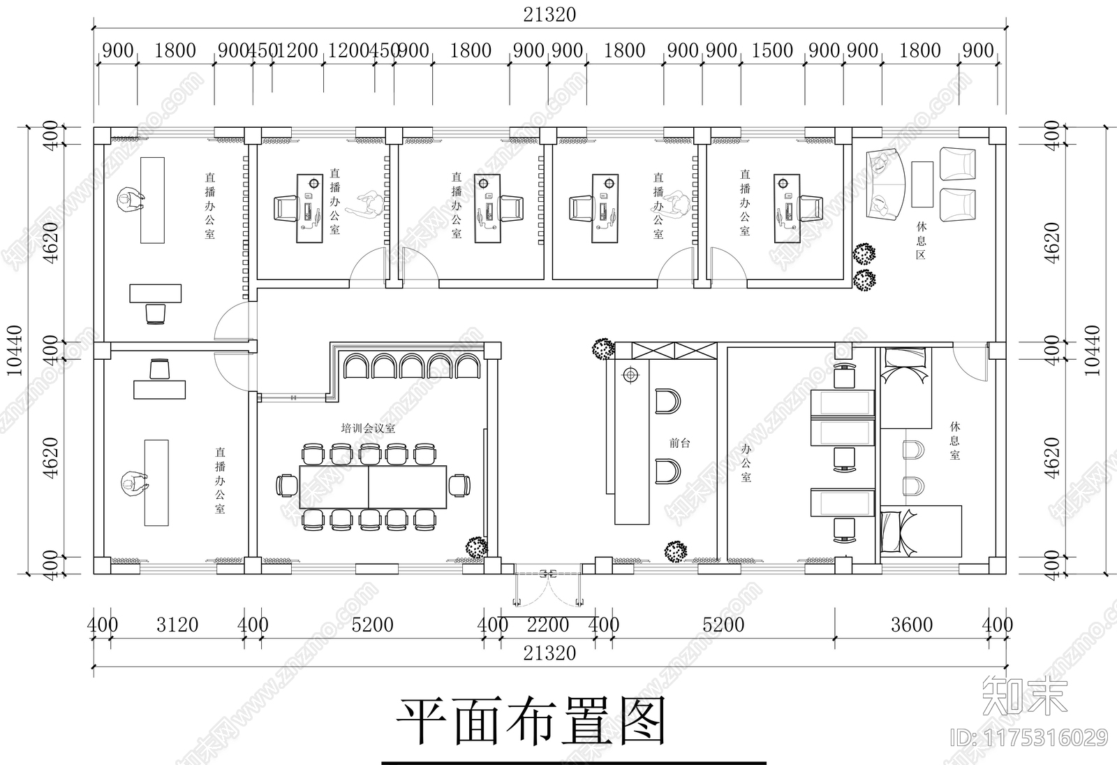 现代直播间cad施工图下载【ID:1175316029】