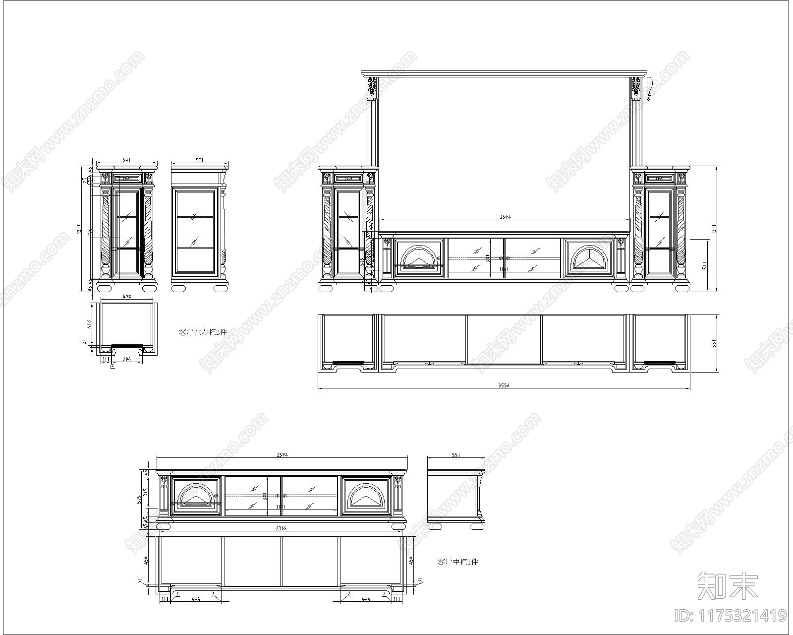 美式综合家具图库施工图下载【ID:1175321419】