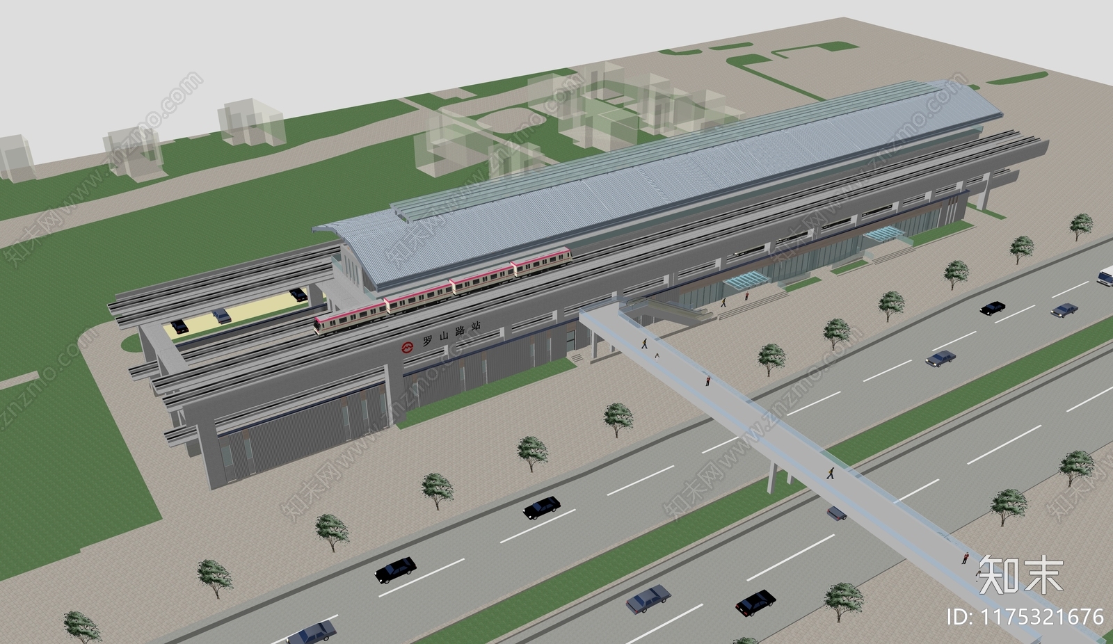 现代新中式火车站SU模型下载【ID:1175321676】