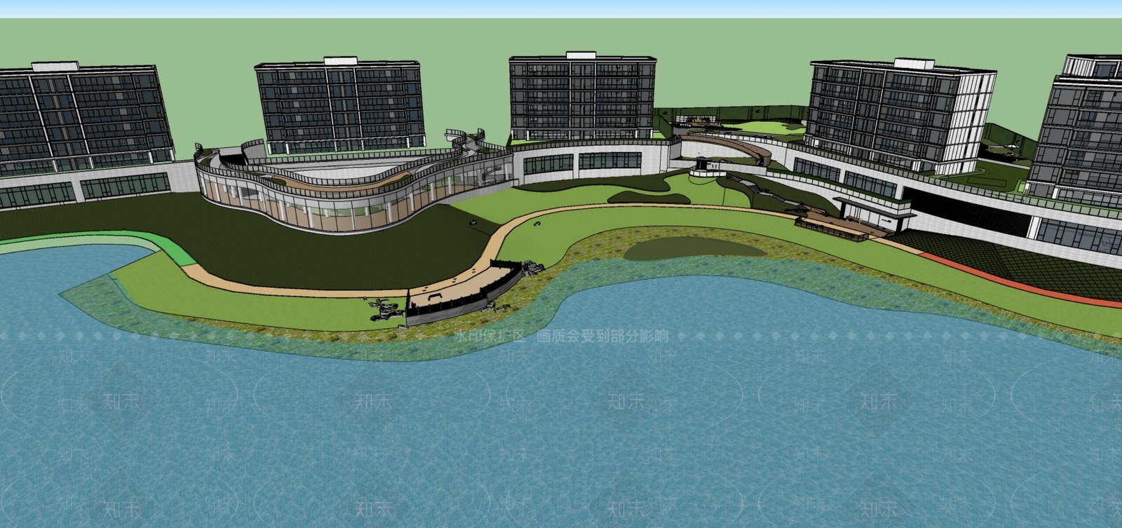 小区景观SU模型下载【ID:1175325177】