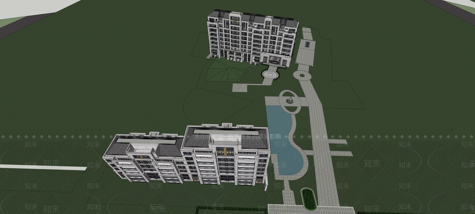 简欧多层住宅SU模型下载【ID:1175340688】