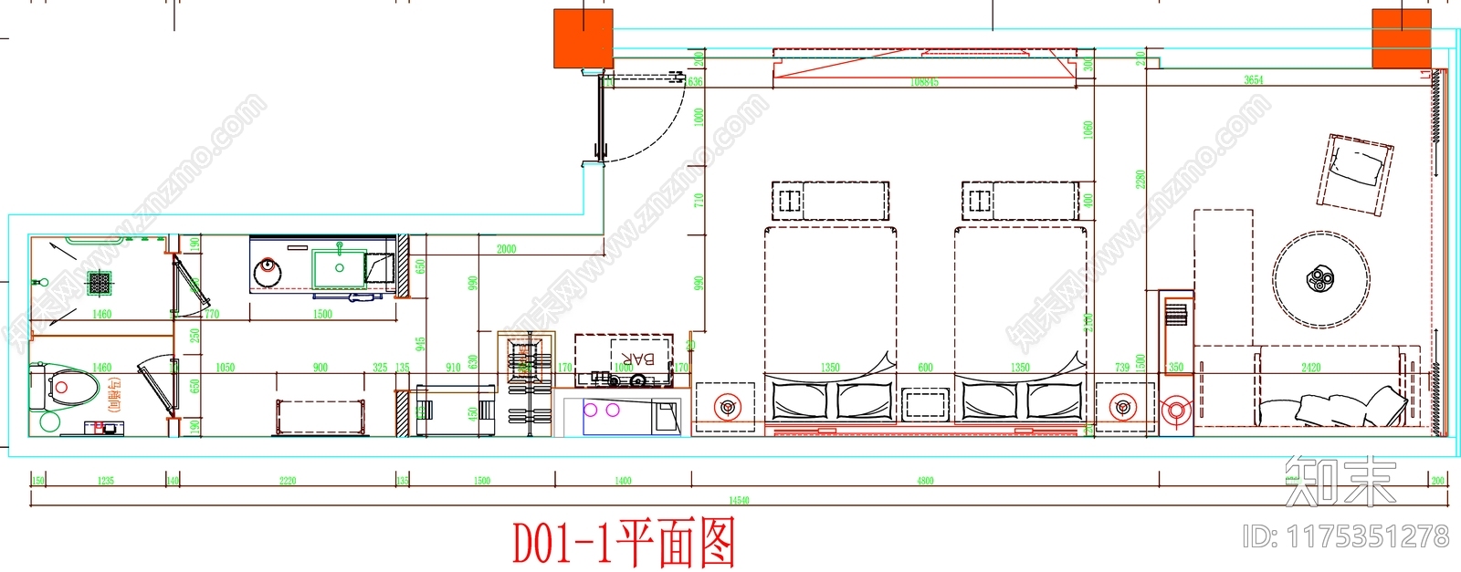 现代工装图库cad施工图下载【ID:1175351278】