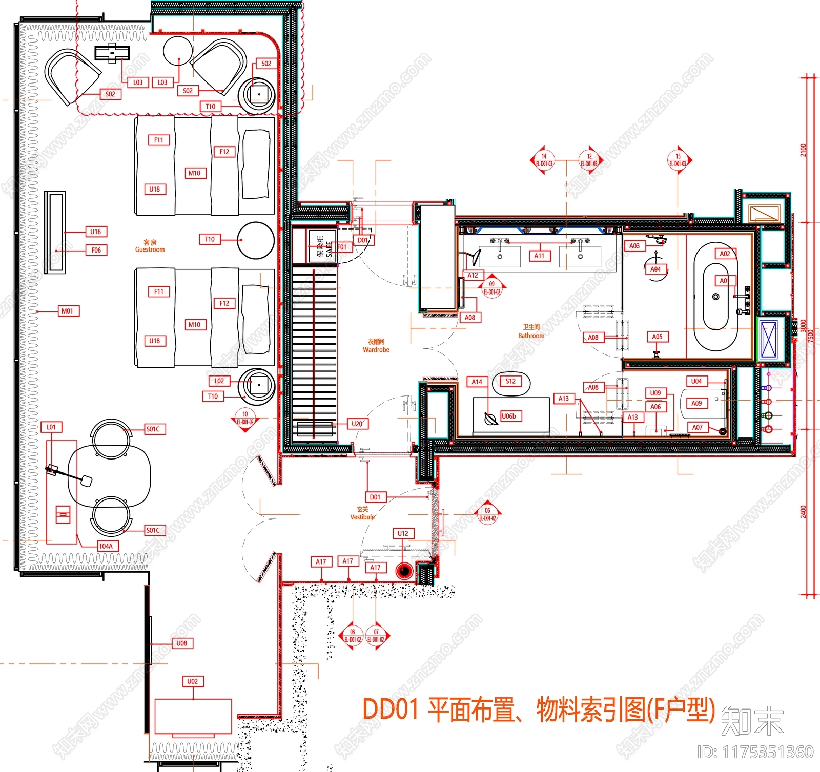 现代工装图库cad施工图下载【ID:1175351360】
