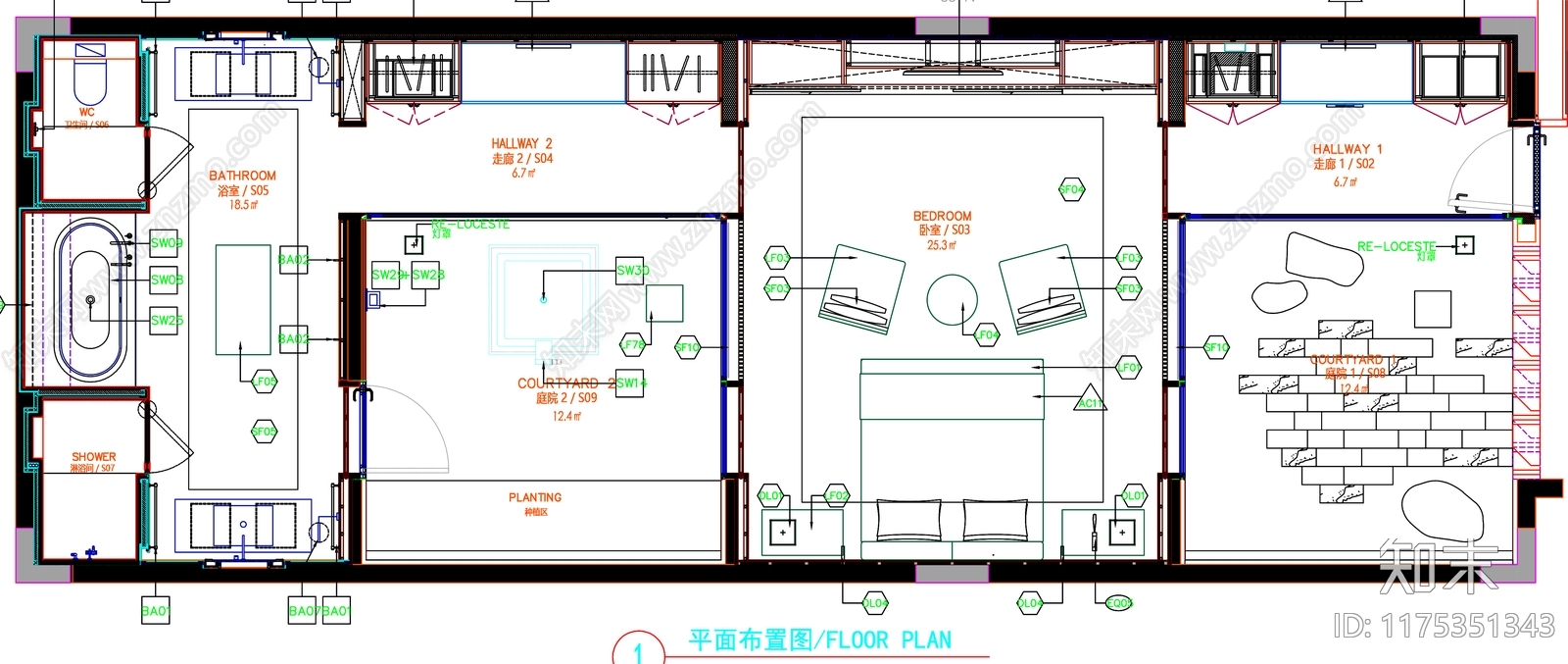 现代工装图库cad施工图下载【ID:1175351343】