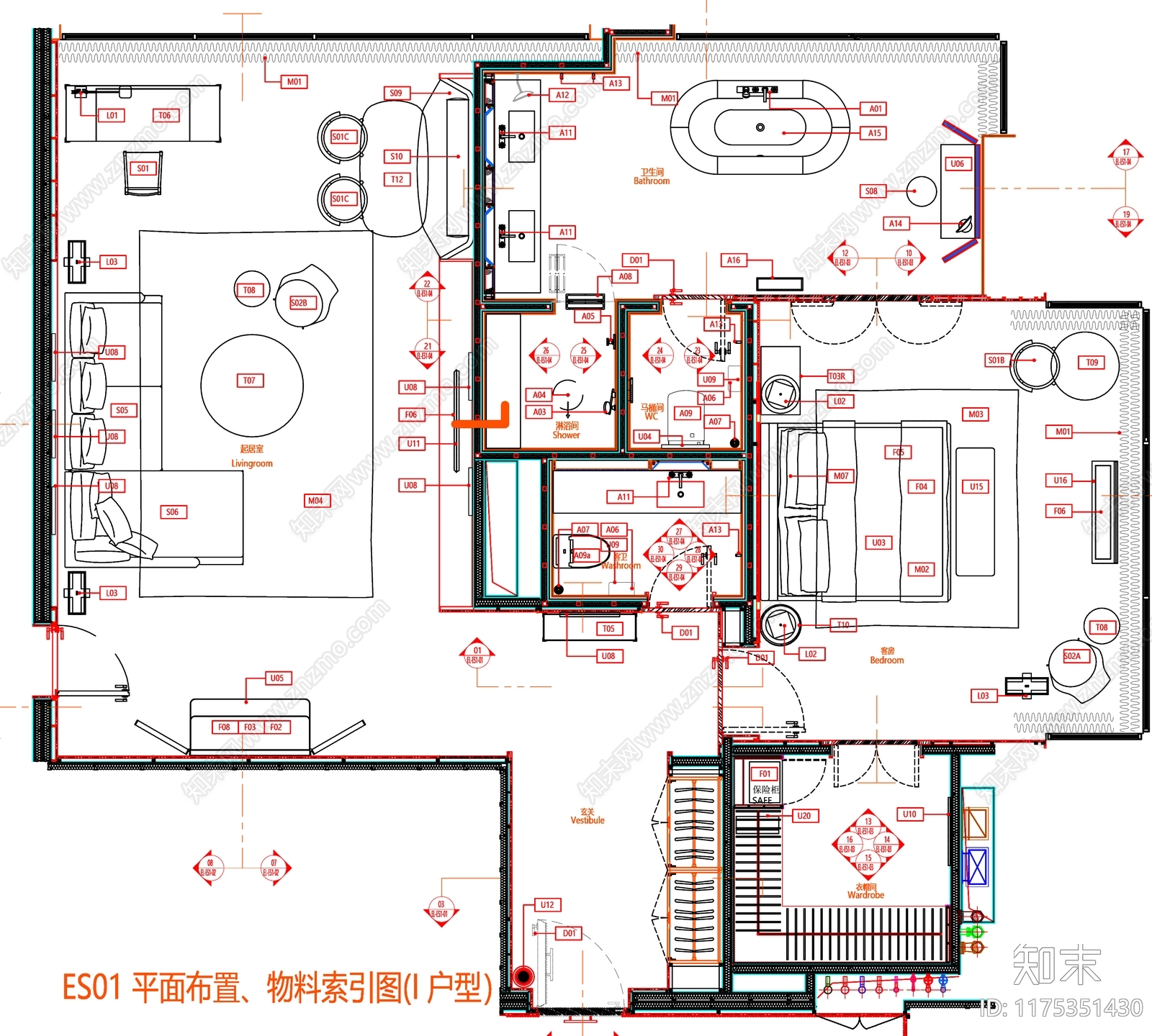 现代工装图库cad施工图下载【ID:1175351430】