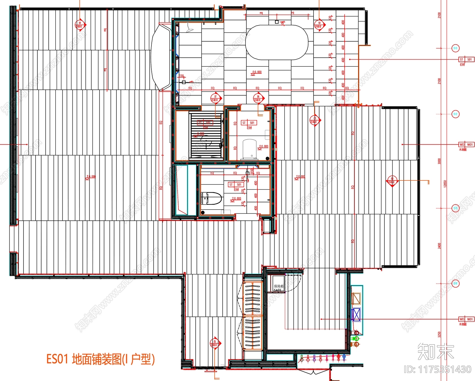 现代工装图库cad施工图下载【ID:1175351430】