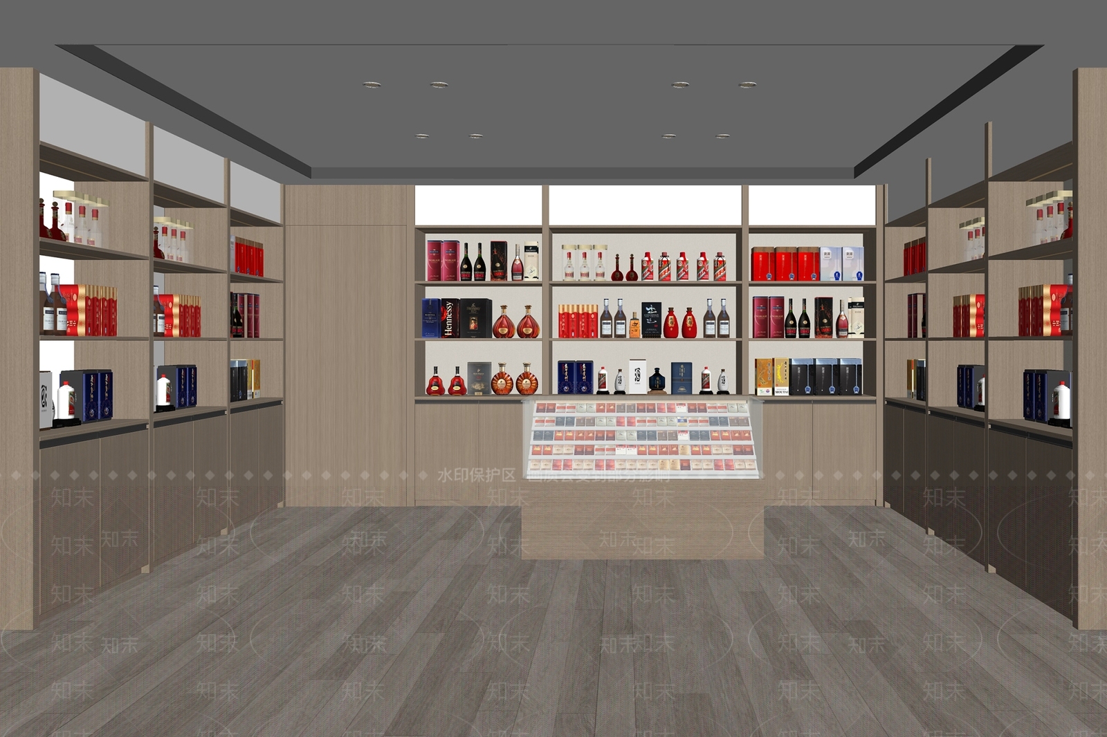 新中式烟酒店SU模型下载【ID:1175354583】