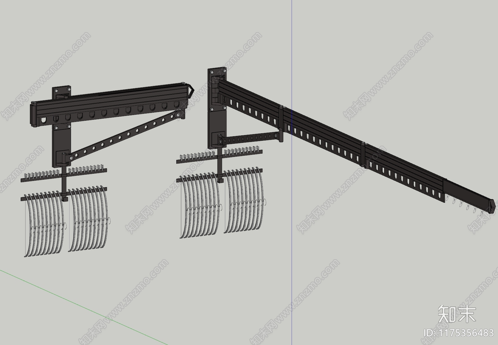 现代晾衣架SU模型下载【ID:1175356483】
