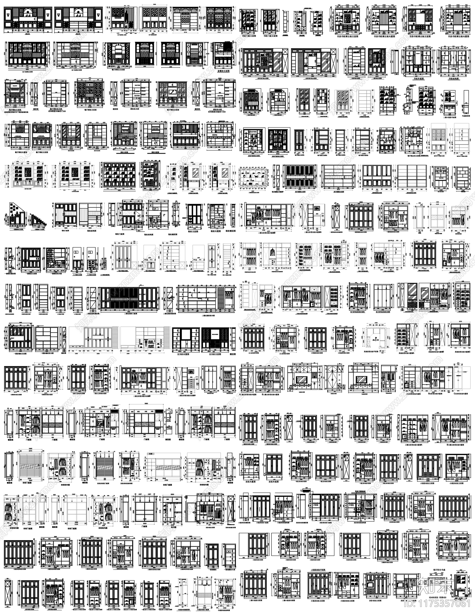 现代综合家具图库施工图下载【ID:1175357061】