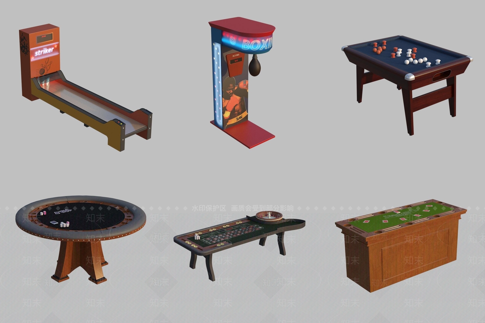现代棋牌室3D模型下载【ID:1175358111】