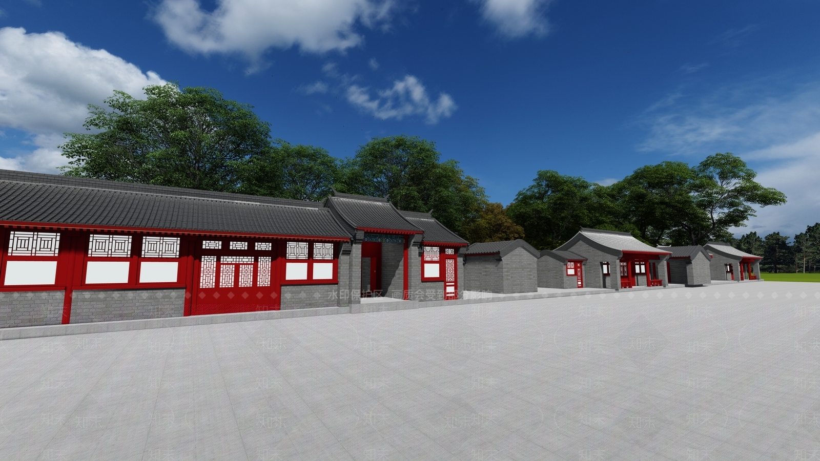 中式古建筑SU模型下载【ID:1175358456】