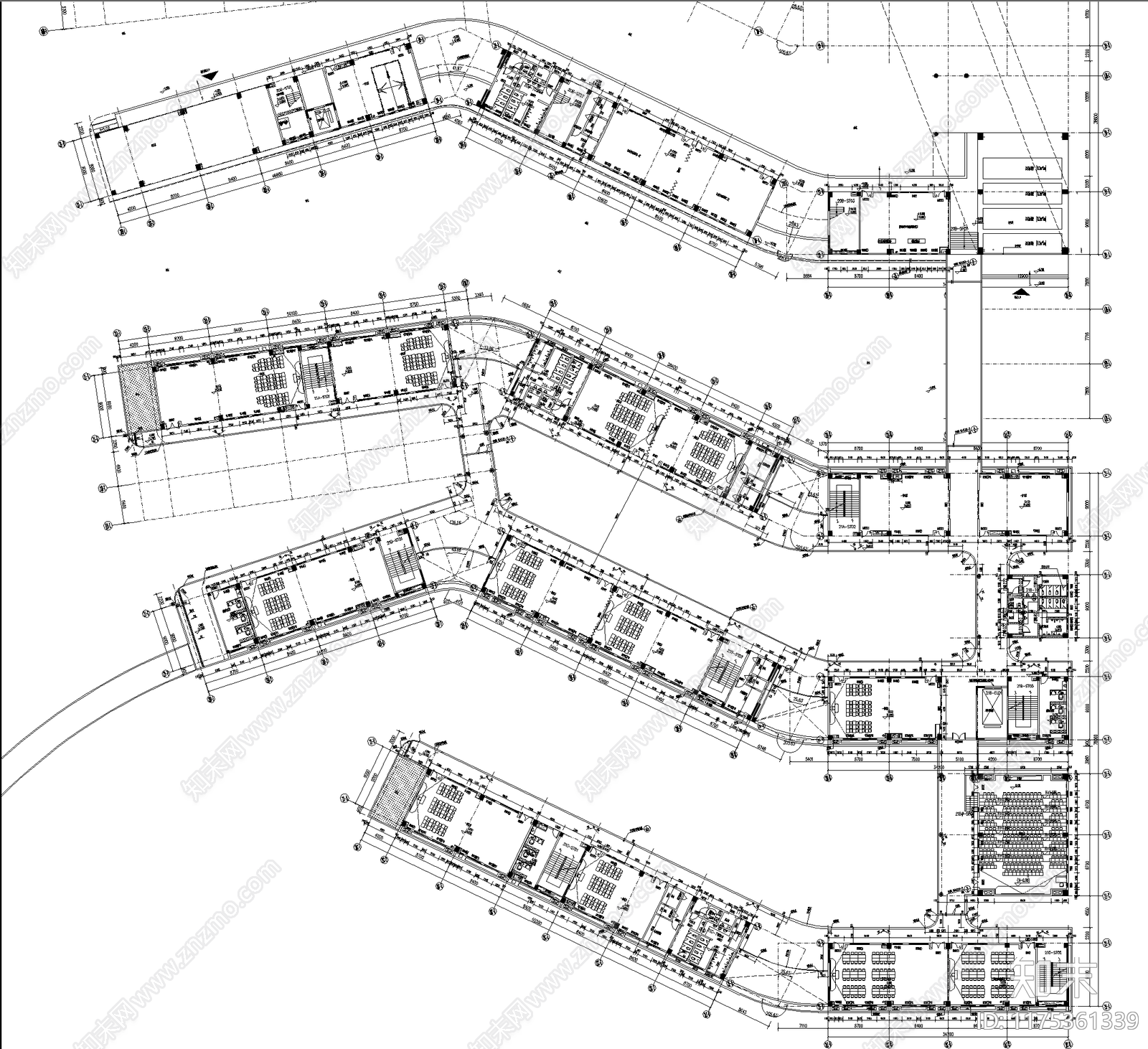 现代学校建筑cad施工图下载【ID:1175361339】
