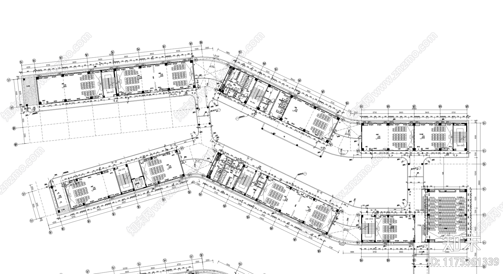 现代学校建筑cad施工图下载【ID:1175361339】