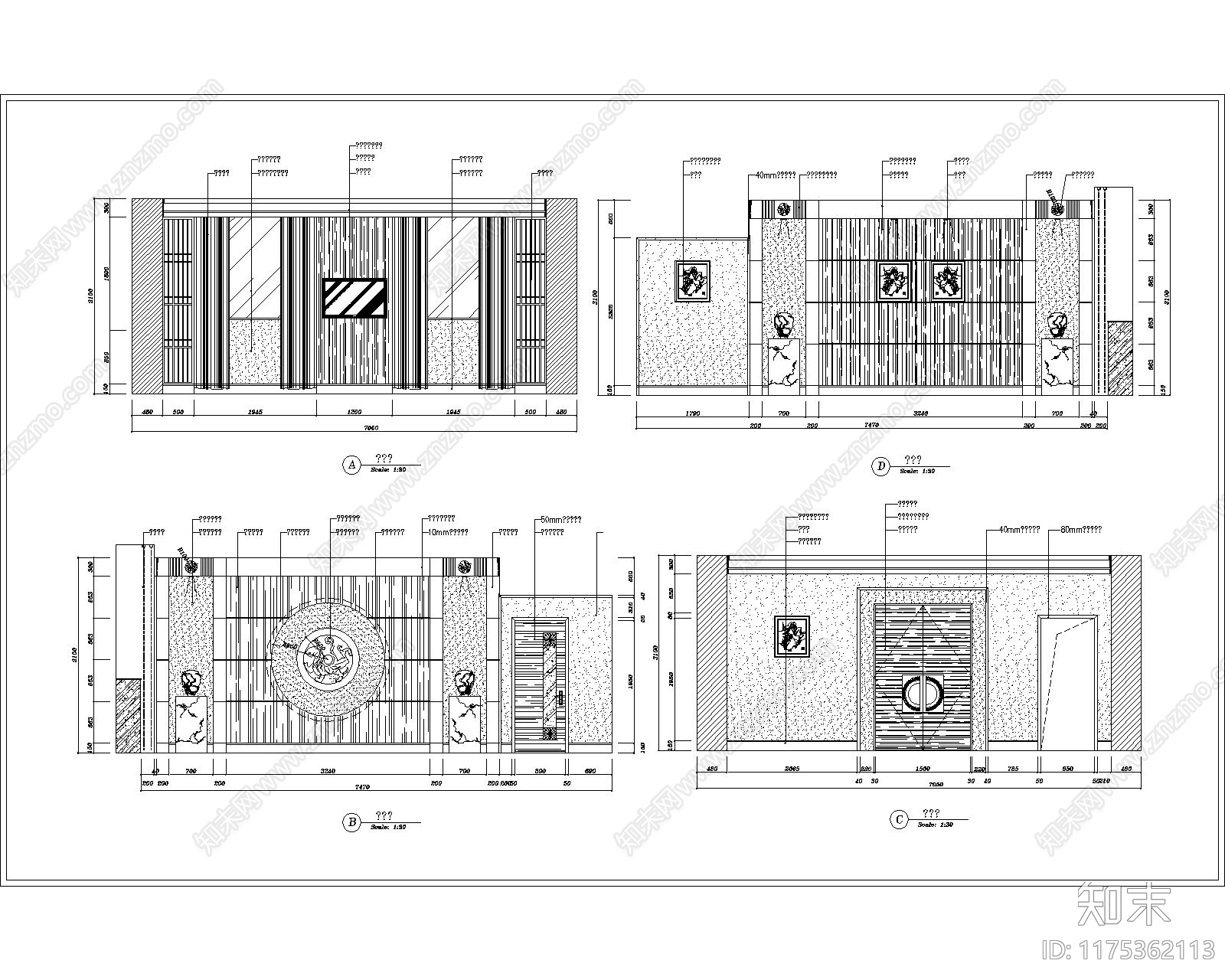 立面图施工图下载【ID:1175362113】