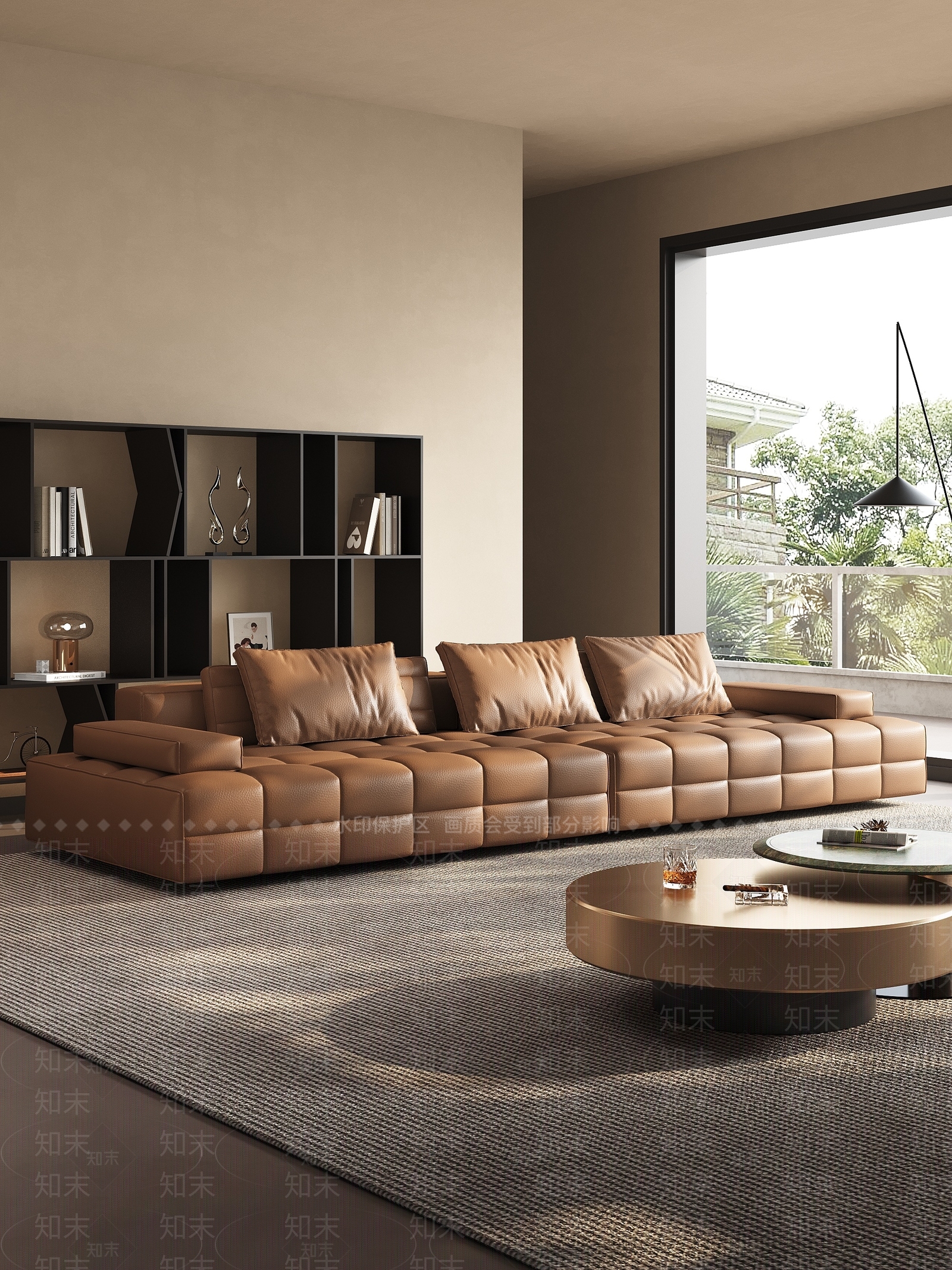 现代极简双人沙发3D模型下载【ID:1175362505】