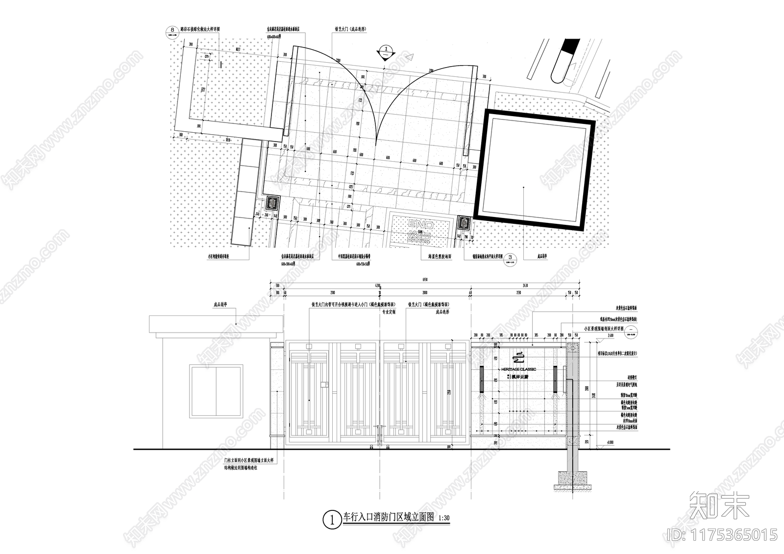 现代小区景观cad施工图下载【ID:1175365015】