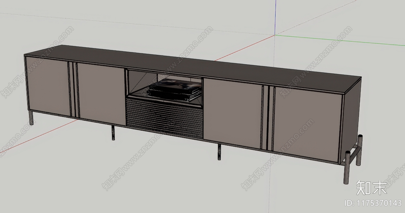 现代电视柜SU模型下载【ID:1175370143】