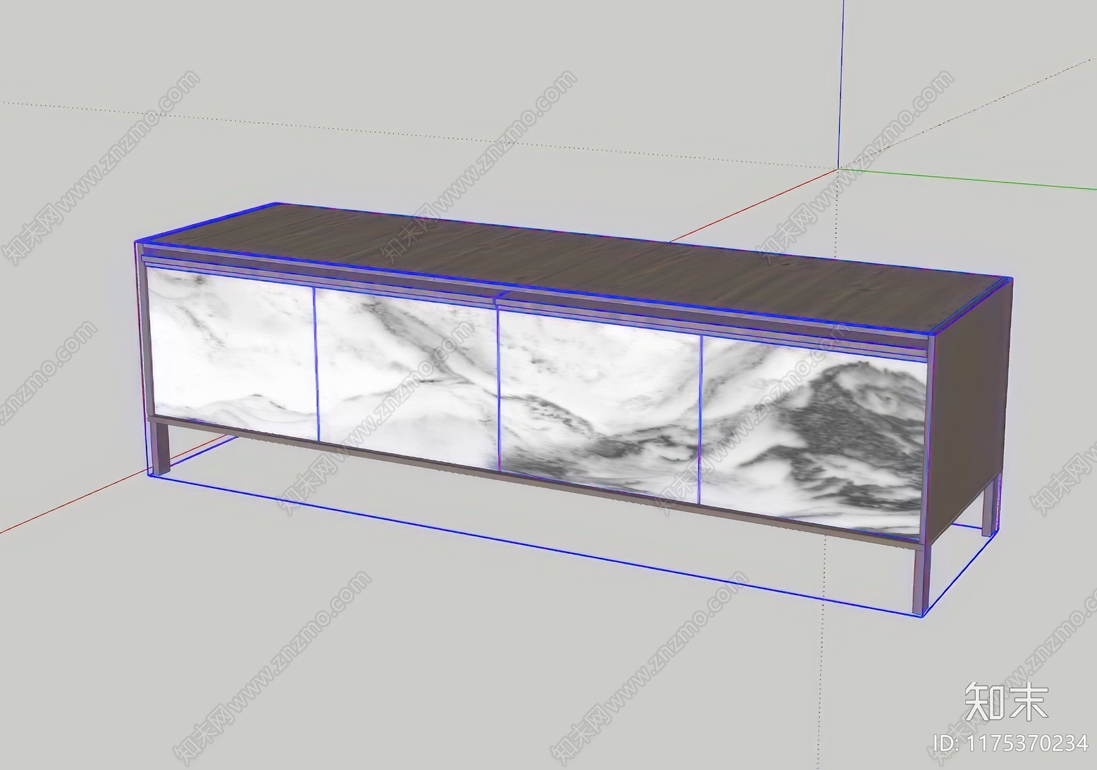 现代新中式电视柜SU模型下载【ID:1175370234】