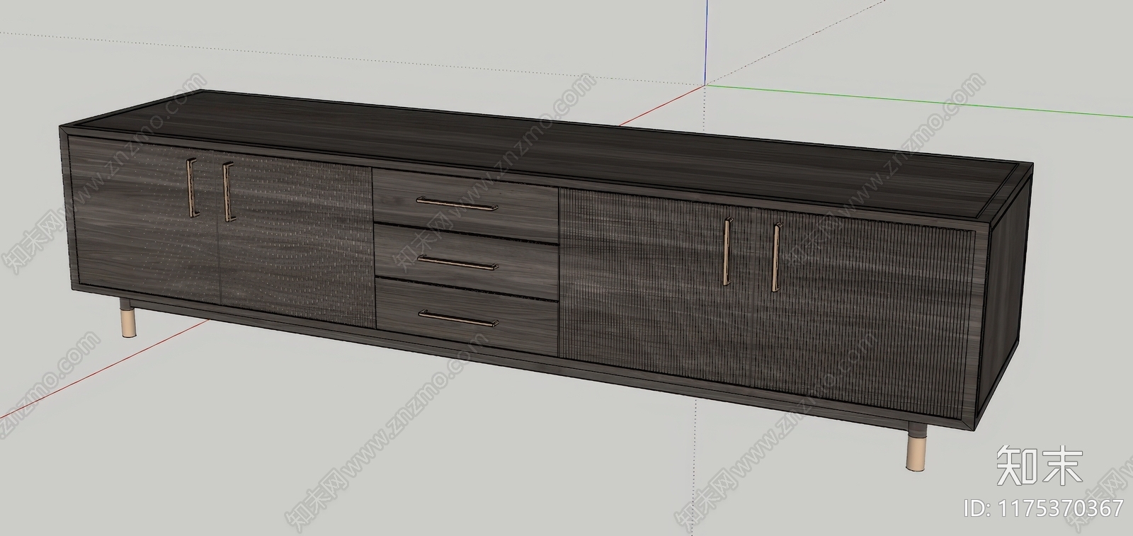 现代新中式电视柜SU模型下载【ID:1175370367】