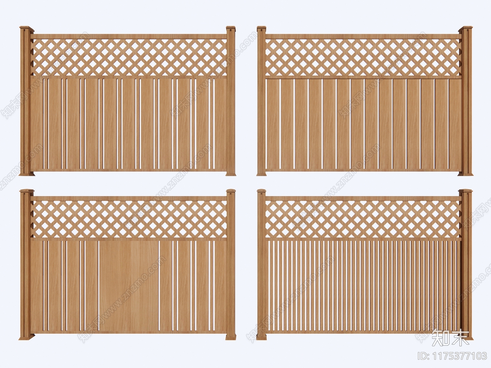 中式美式围栏护栏SU模型下载【ID:1175377103】