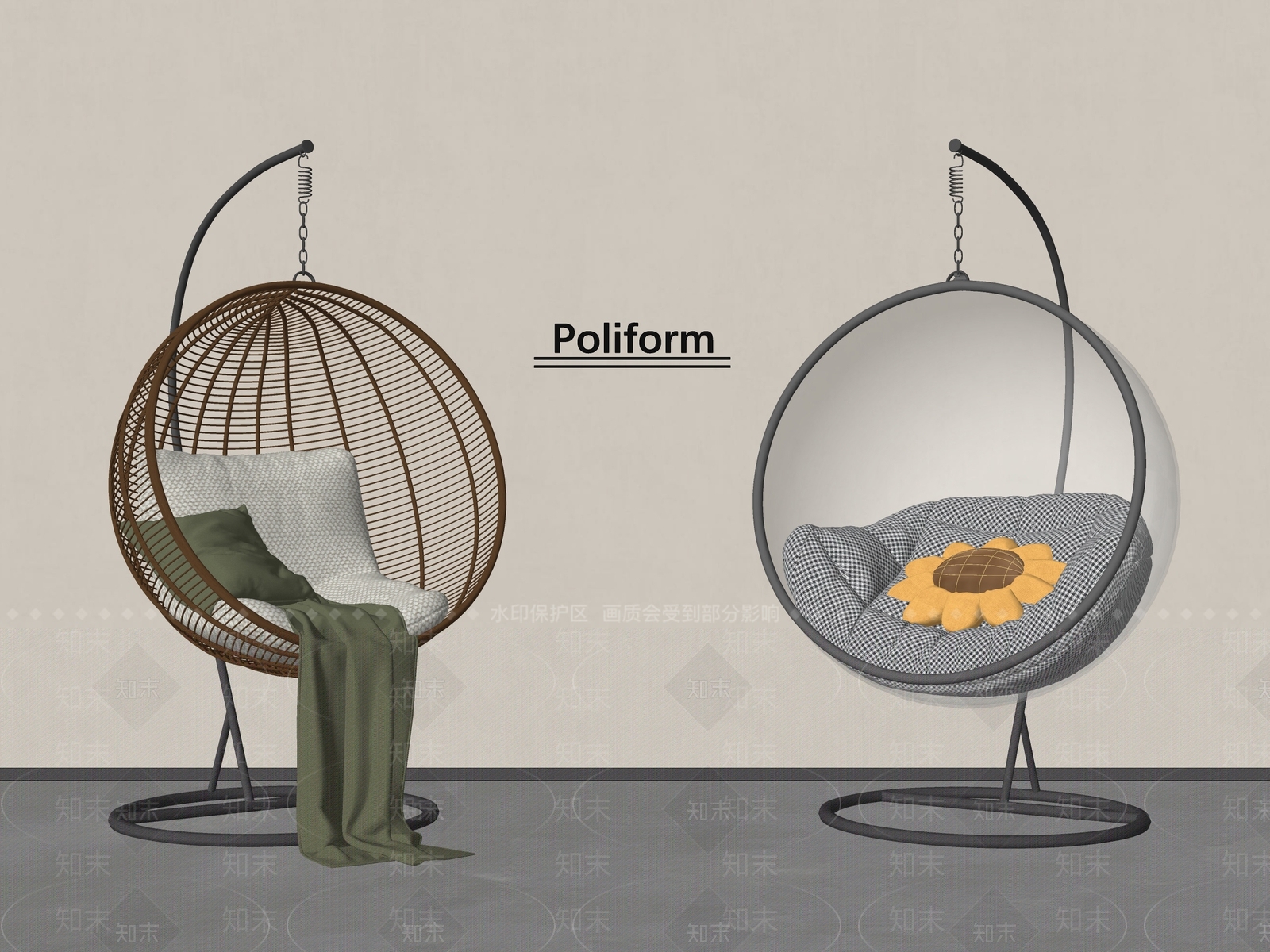 现代吊椅SU模型下载【ID:1175381274】