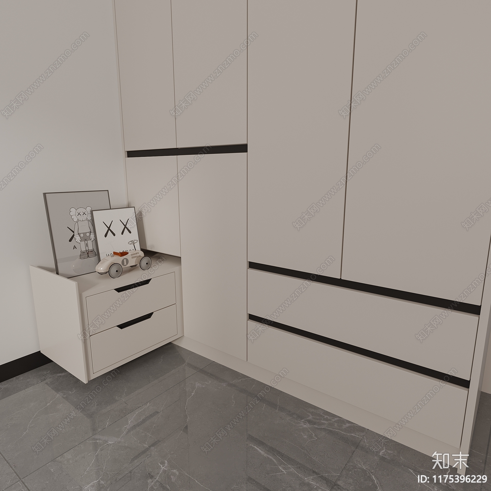 现代衣柜3D模型下载【ID:1175396229】