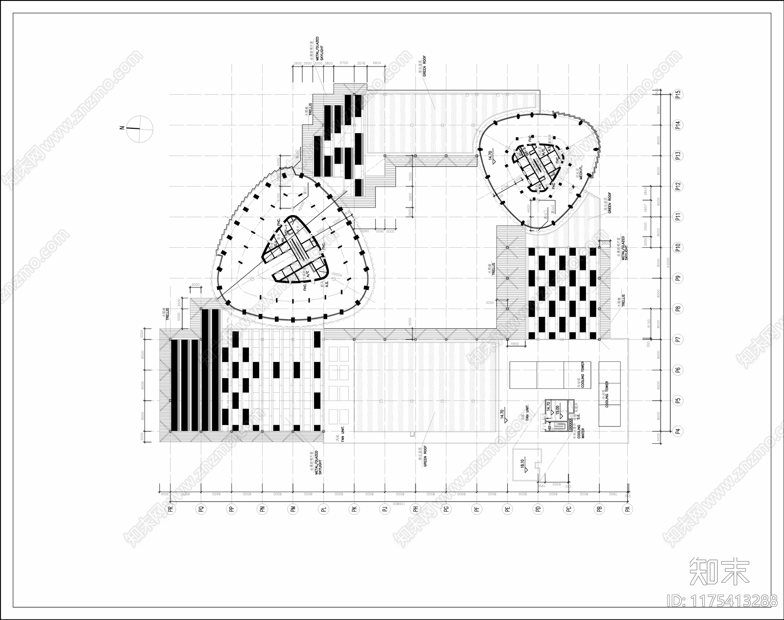 现代酒店建筑cad施工图下载【ID:1175413288】