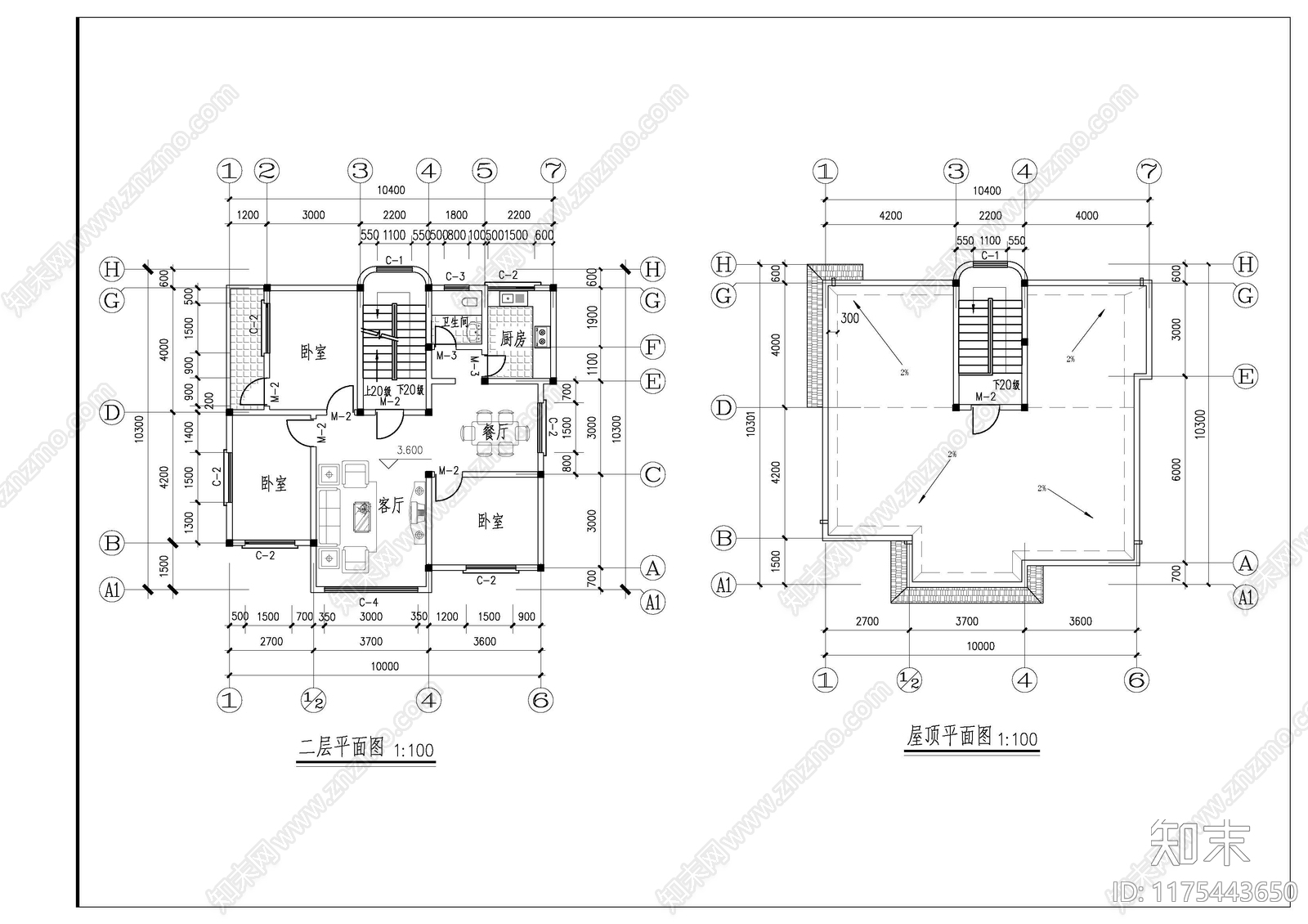 现代别墅建筑cad施工图下载【ID:1175443650】