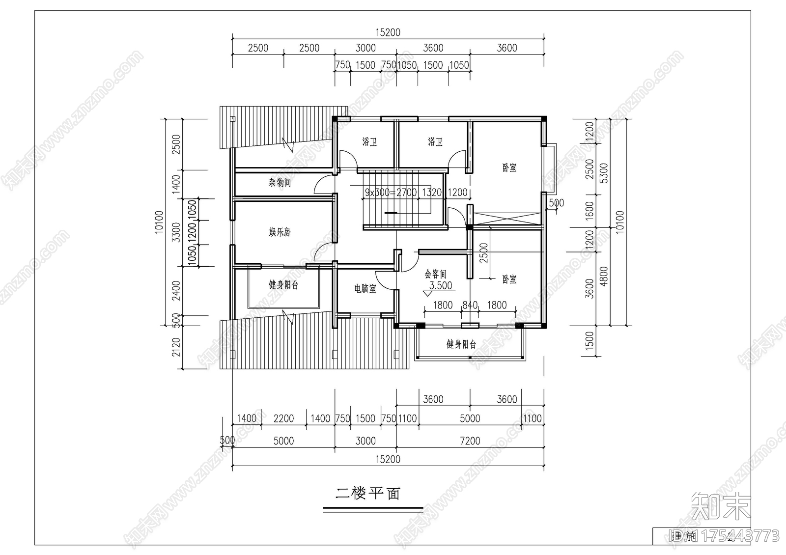 现代别墅建筑cad施工图下载【ID:1175443773】