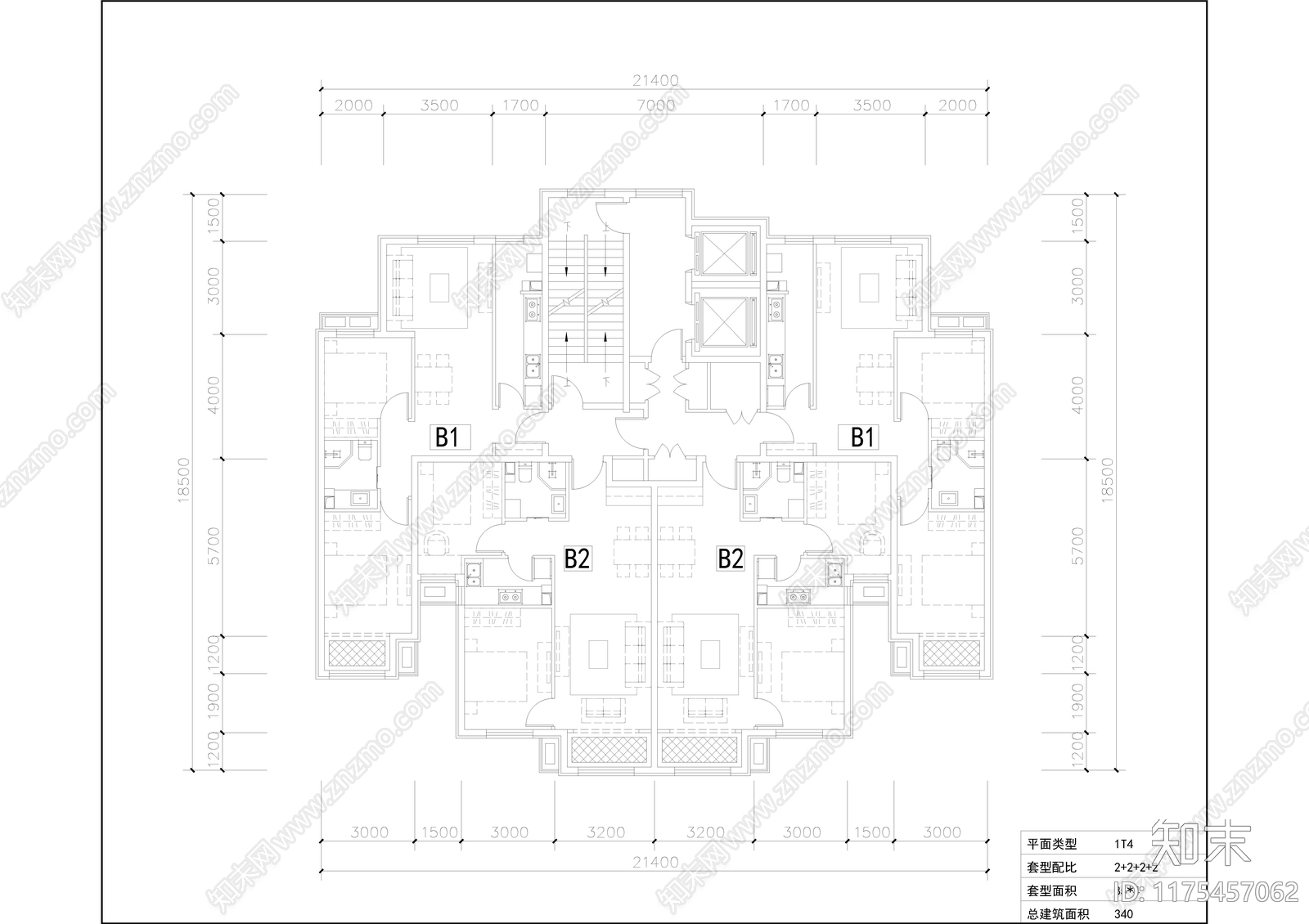 现代住宅楼建筑cad施工图下载【ID:1175457062】