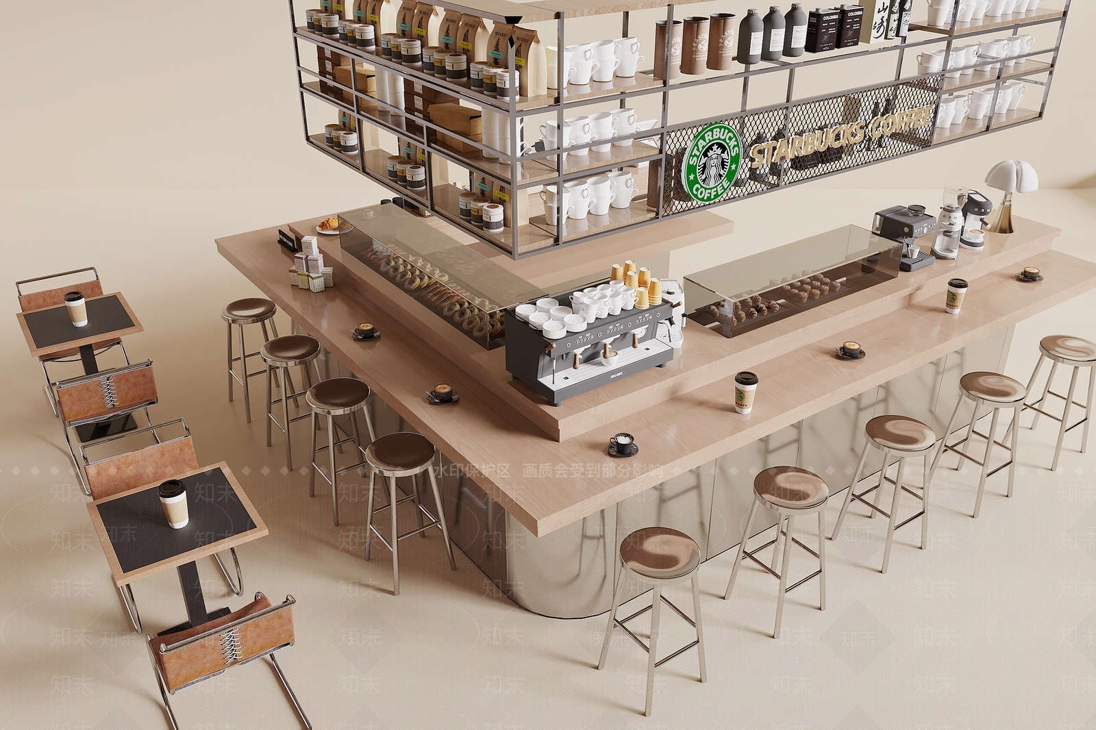 现代吧台3D模型下载【ID:1175458514】