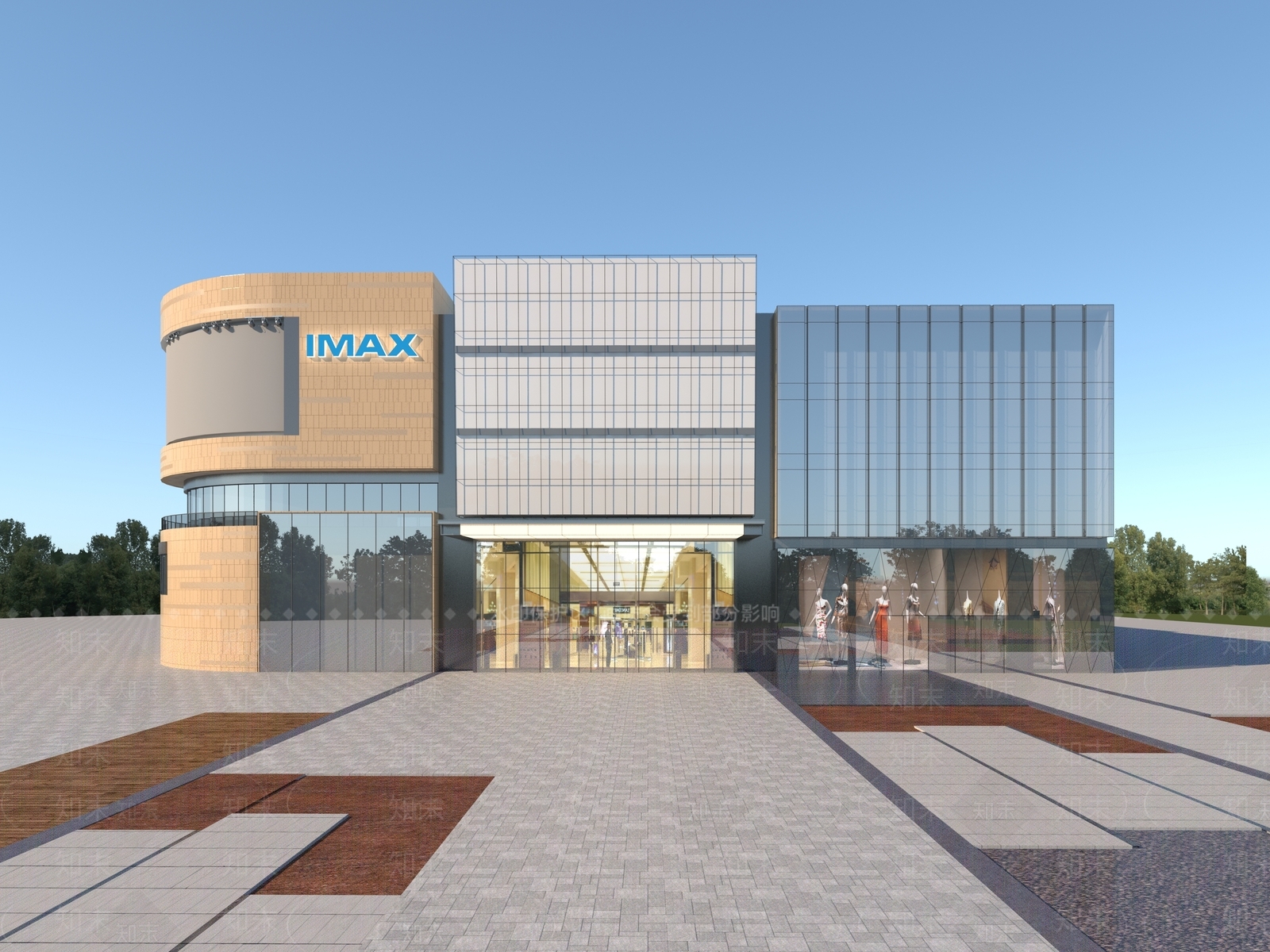 现代商场外观3D模型下载【ID:1175464618】