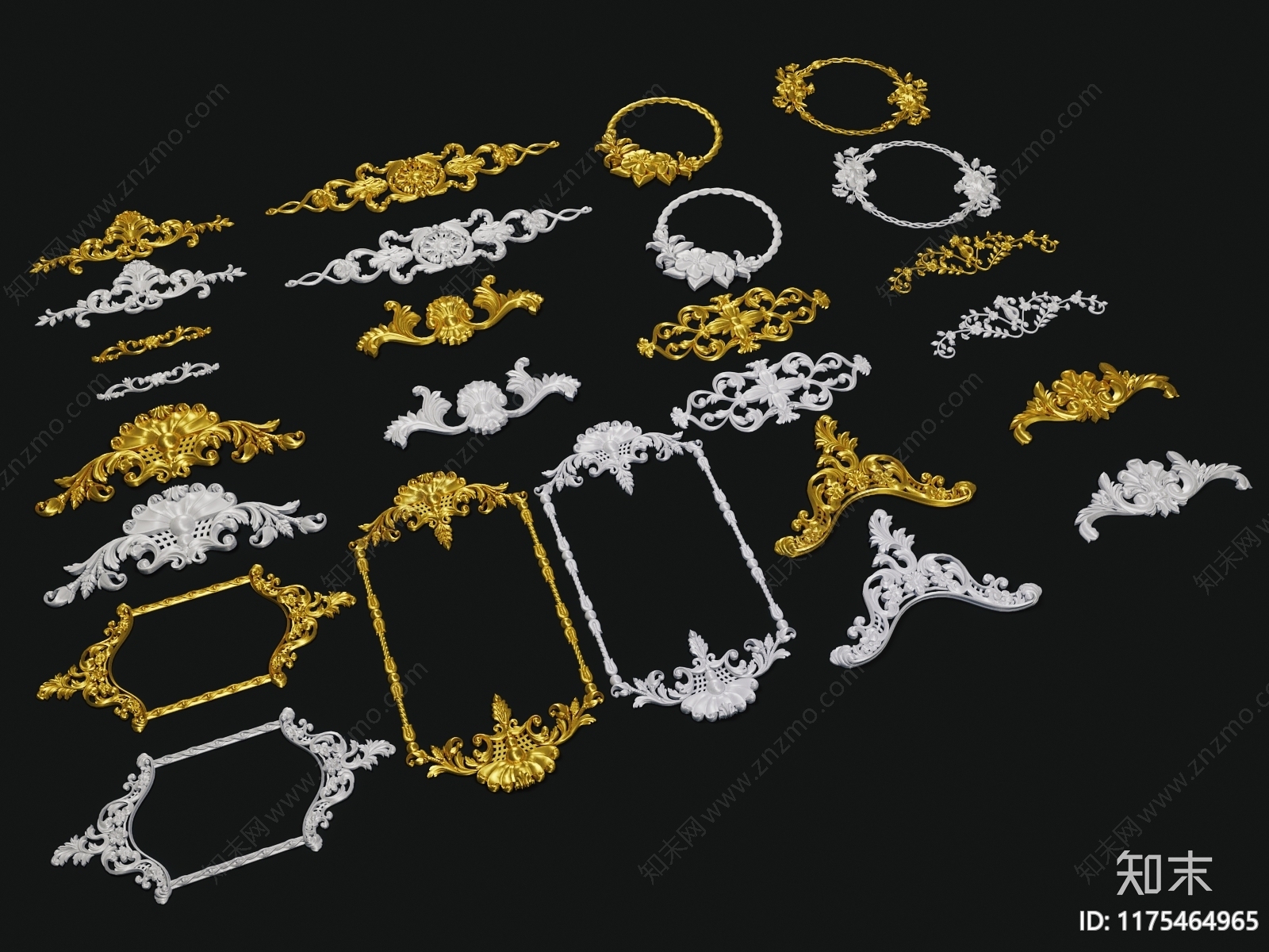 欧式法式其他局部构件3D模型下载【ID:1175464965】