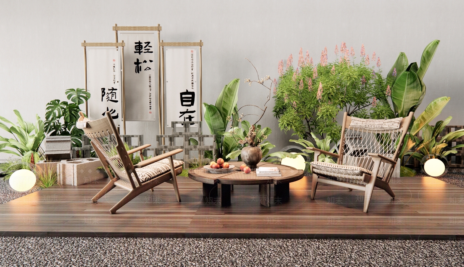 现代户外桌椅SU模型下载【ID:1175465214】