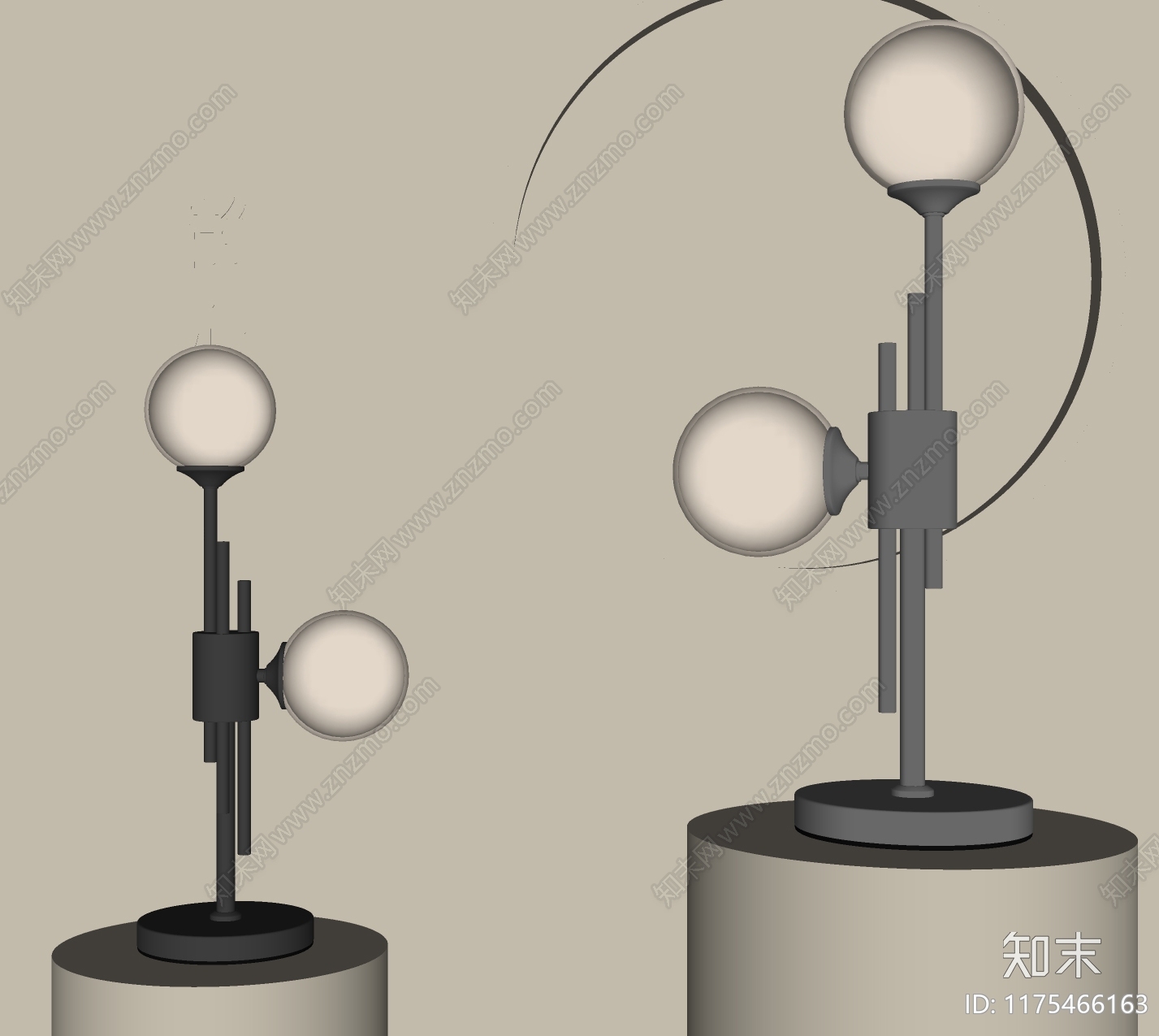 现代极简台灯SU模型下载【ID:1175466163】