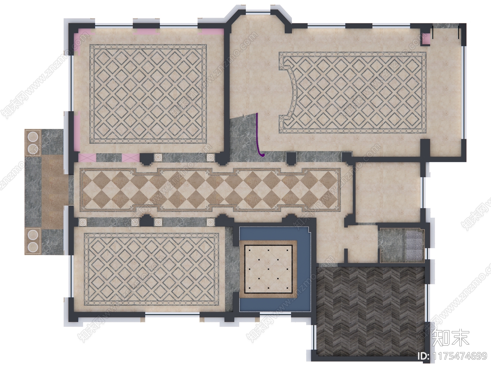 简欧别墅建筑cad施工图下载【ID:1175474699】