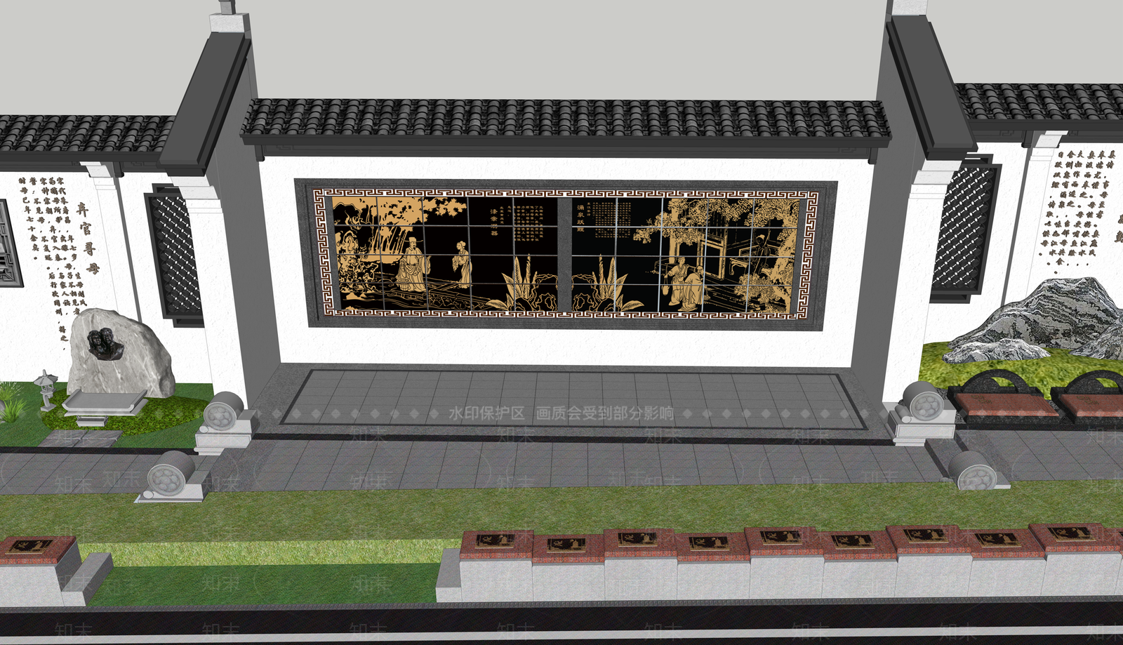 新中式现代其他景观小建筑SU模型下载【ID:1175475899】