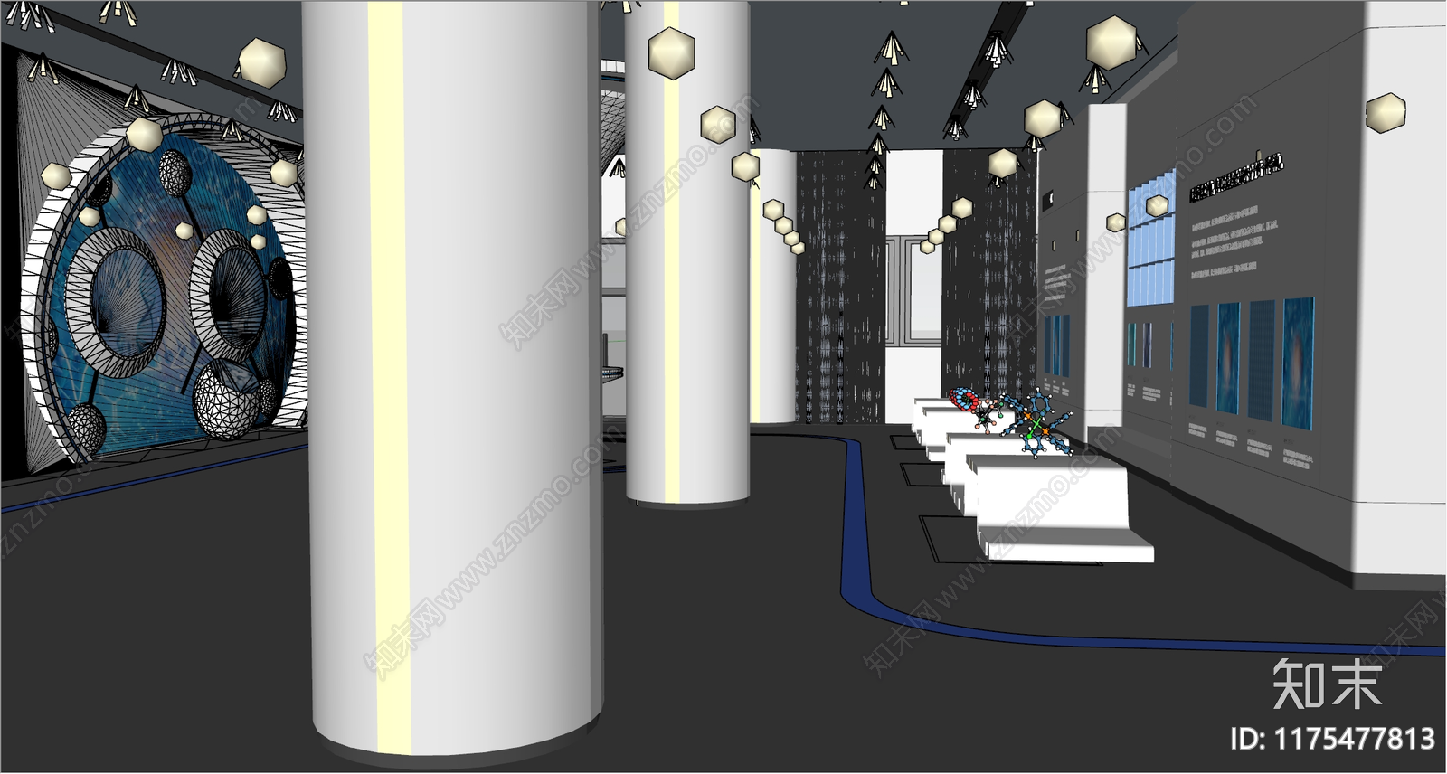 现代科技展厅SU模型下载【ID:1175477813】