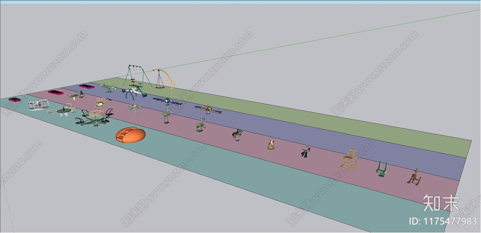 现代儿童游乐区SU模型下载【ID:1175477983】