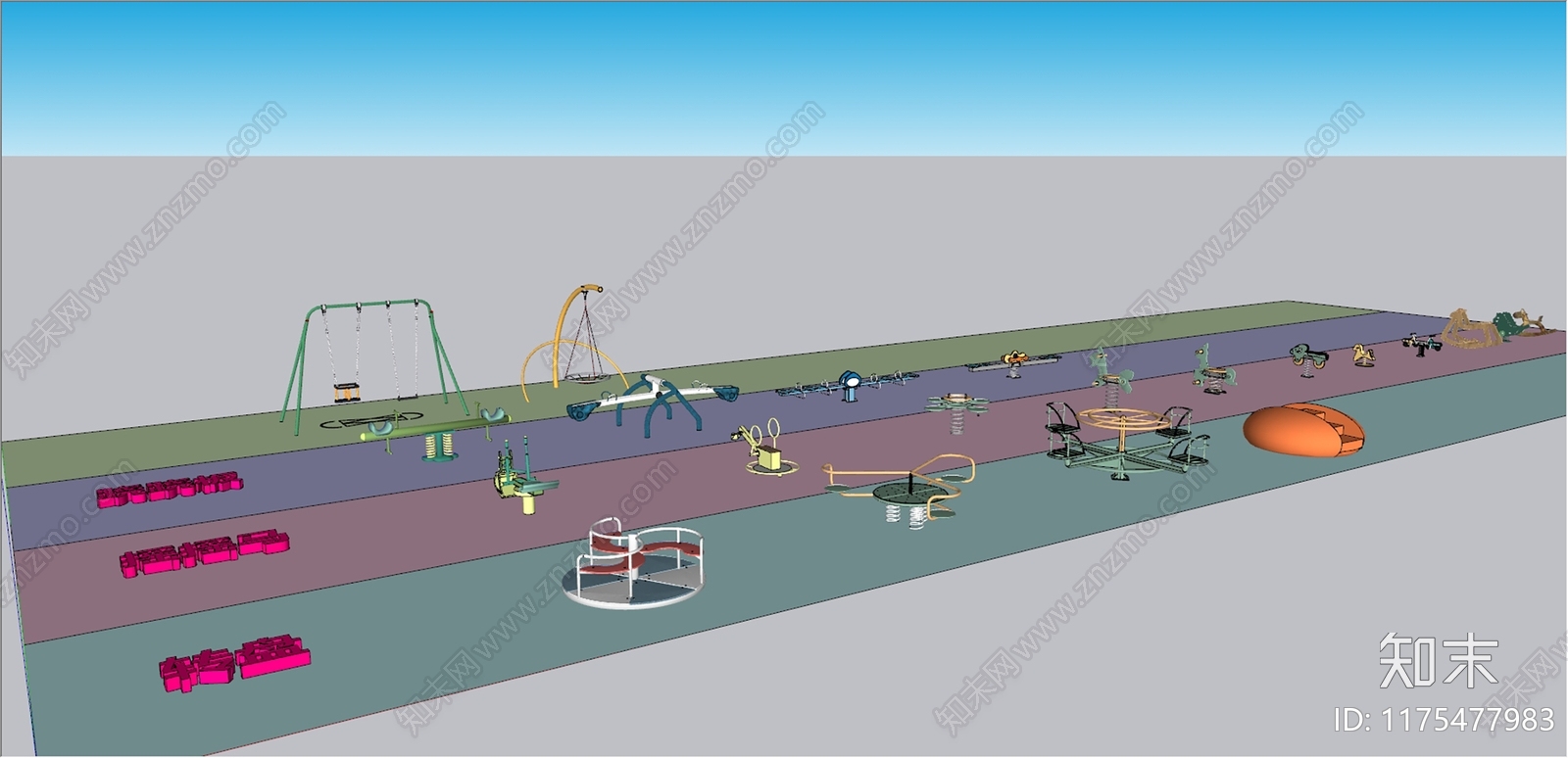 现代儿童游乐区SU模型下载【ID:1175477983】