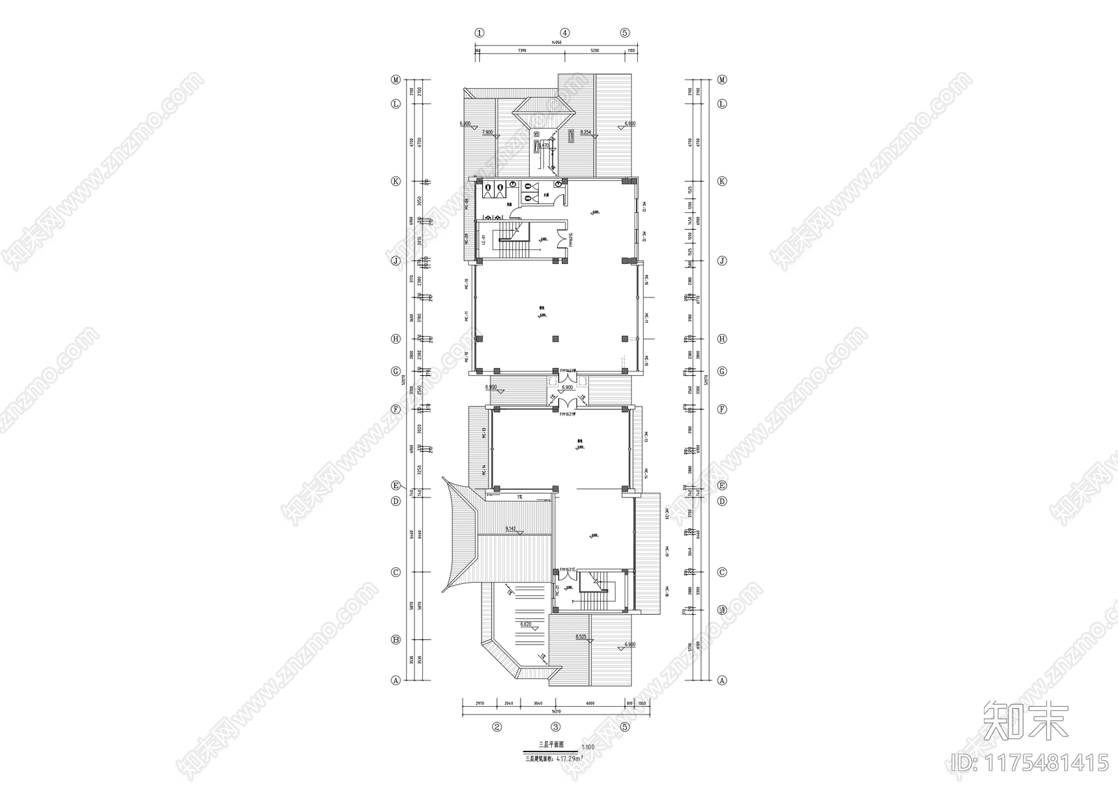 中式商业街cad施工图下载【ID:1175481415】