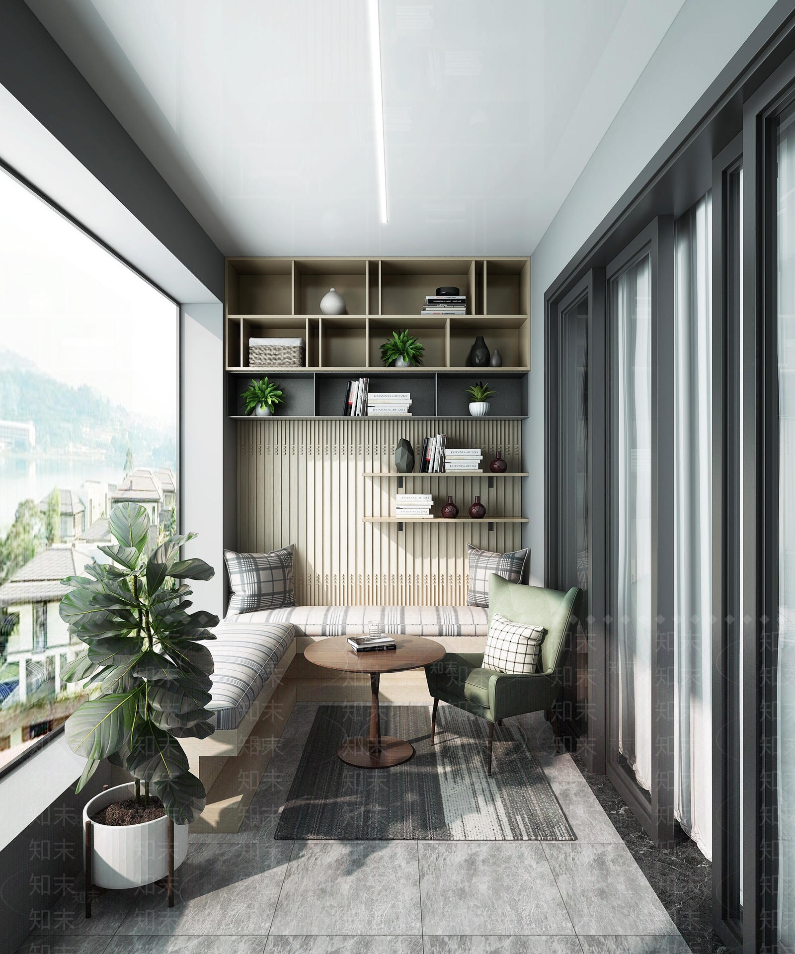 现代轻奢阳台3D模型下载【ID:1175483032】