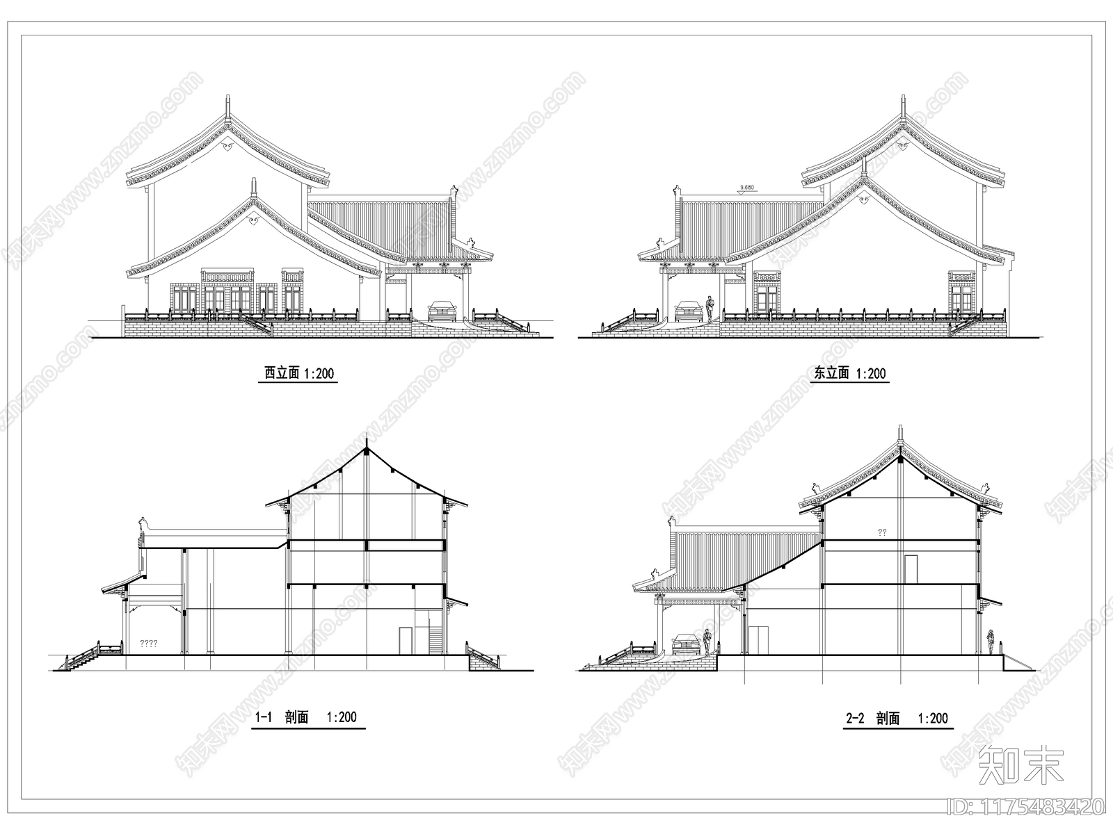 现代博物馆施工图下载【ID:1175483420】