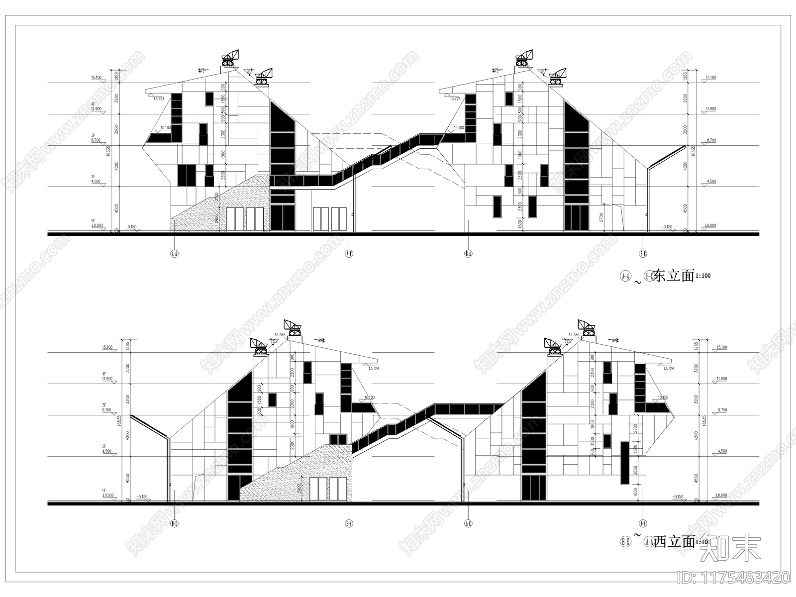 现代博物馆施工图下载【ID:1175483420】